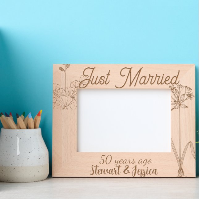 Just married 50 year ago wedding anniversary  engraved frames (Creator Uploaded)