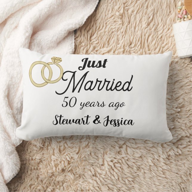 Just married 50 year ago wedding anniversary  lumbar pillow (Blanket)