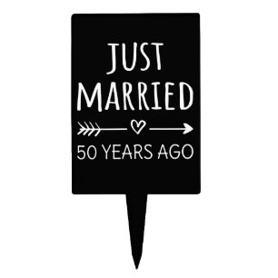 Just Married 50 Years Ago I Cake Topper