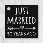 Anniversary Gold 50 YEARS INTO FOREVER Thank You Gift Tags