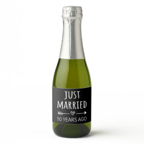 Just Married 50 Years Ago I Sparkling Wine Label