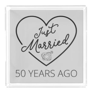 Just Married 50 Years Ago III Acrylic Tray