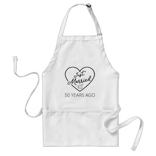 Just Married 50 Years Ago III Adult Apron