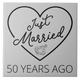 Just Married 50 Years Ago III Ceramic Tile