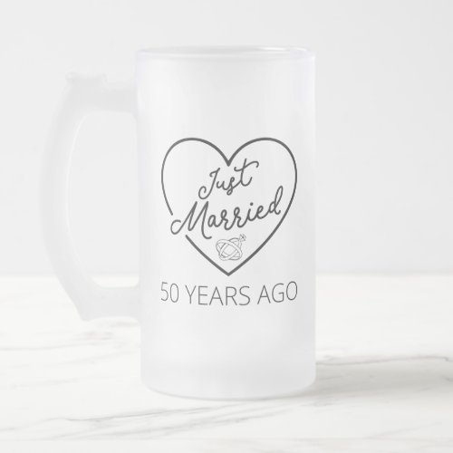 Just Married 50 Years Ago III Frosted Glass Beer Mug