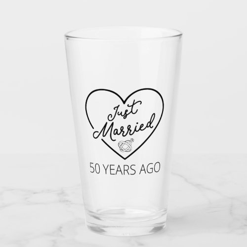 Just Married 50 Years Ago III Glass