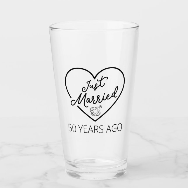 Just Married 50 Years Ago III Glass (Front)