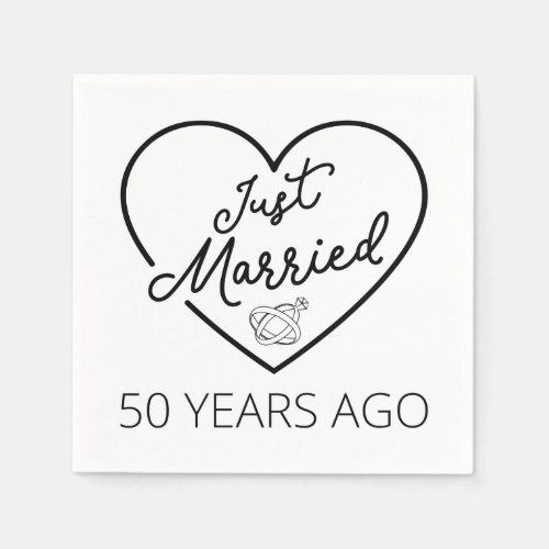 Just Married 50 Years Ago III Napkins