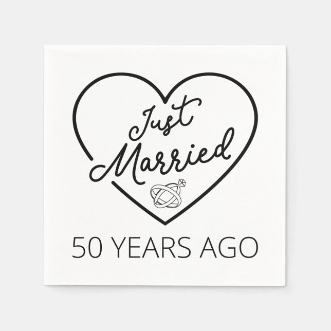 Just Married 50 Years Ago III Napkins (Front)