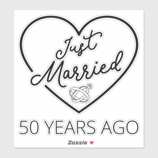 Just Married 50 Years Ago III Sticker (Sheet)