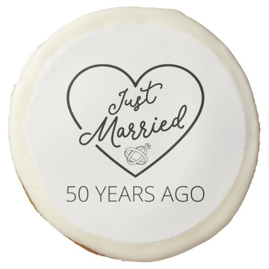 Just Married 50 Years Ago III Sugar Cookie (Front)
