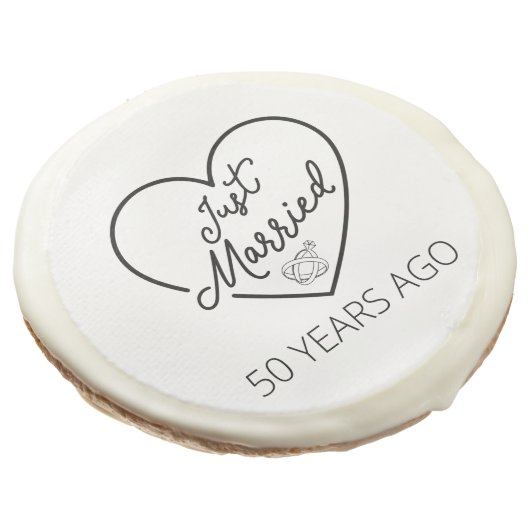 Just Married 50 Years Ago III Sugar Cookie (Angled)