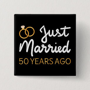 Just Married 50 Years Ago IV Button