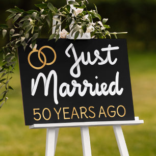 Just Married 50 Years Ago IV Sign