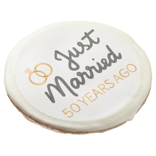 Just Married 50 Years Ago IV Sugar Cookie (Angled)