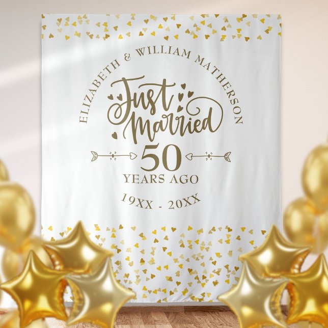 Just Married 50th Wedding Anniversary Backdrop (Just Married 50th Wedding Anniversary Backdrop)