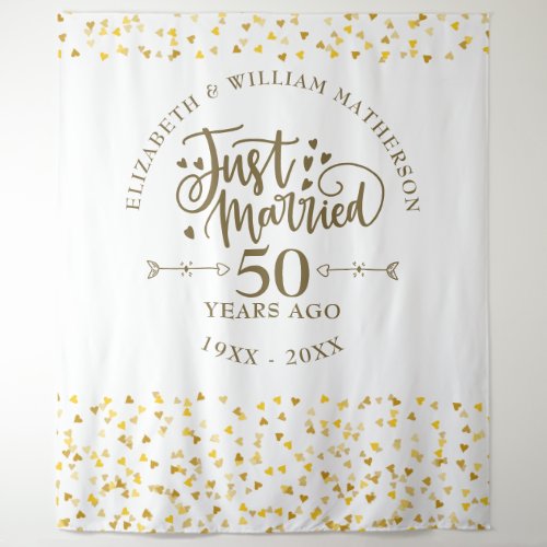 Just Married 50th Wedding Anniversary Backdrop