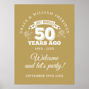 Just Married 50th Wedding Anniversary Welcome Sign