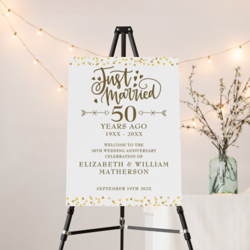 Just Married 50th Wedding Anniversary Welcome Sign