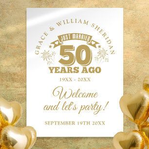 Just Married 50th Wedding Anniversary Welcome Sign