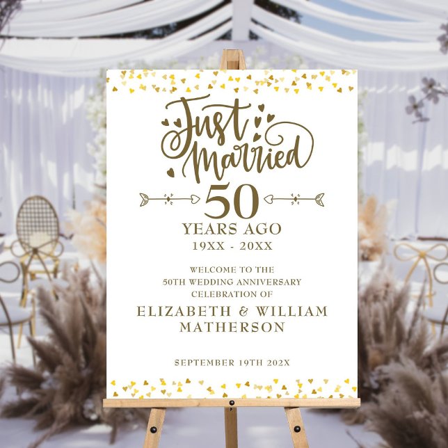 Just Married 50th Wedding Anniversary Welcome Sign (Just Married 50th Wedding Anniversary Welcome Sign)