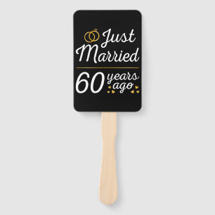Just Married 60 Years Ago II Hand Fan