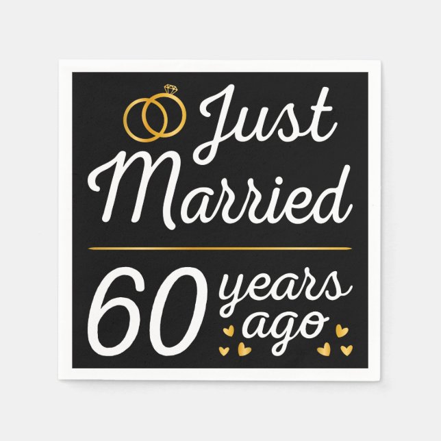 Just Married 60 Years Ago II Napkins (Front)