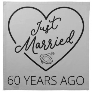 Just Married 60 Years Ago III Cloth Napkin