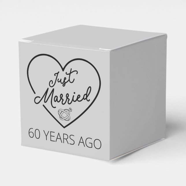 Just Married 60 Years Ago III Favor Boxes (Front Side)