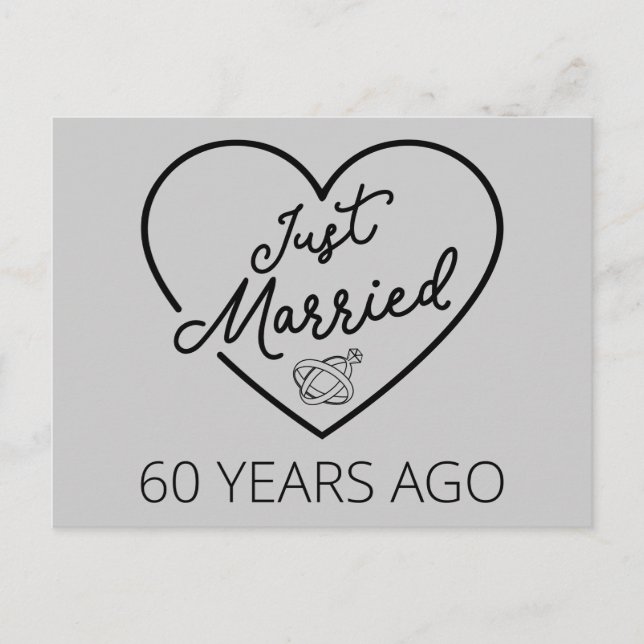 Just Married 60 Years Ago III Postcard (Front)
