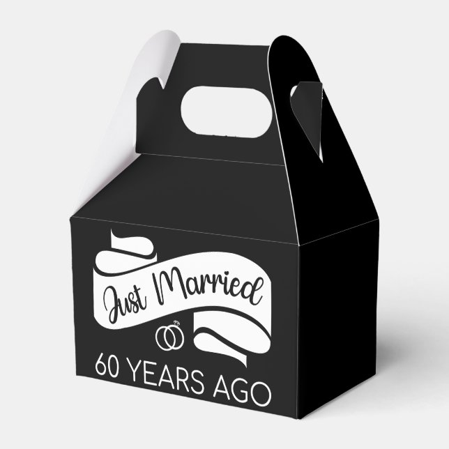 Just Married 60 Years Ago V Favor Boxes (Front Side)
