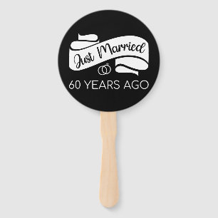 Just Married 60 Years Ago V Hand Fan