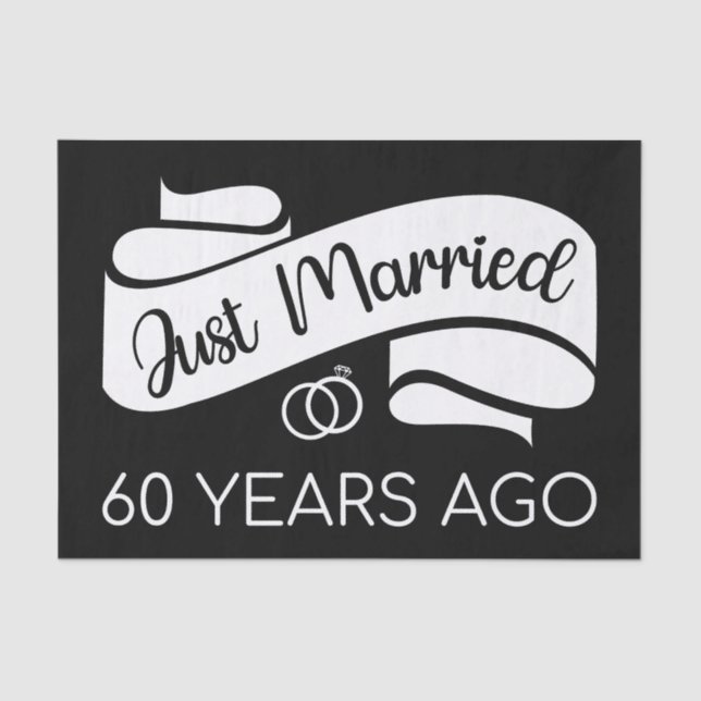 Just Married 60 Years Ago V Tissue Paper (Front)