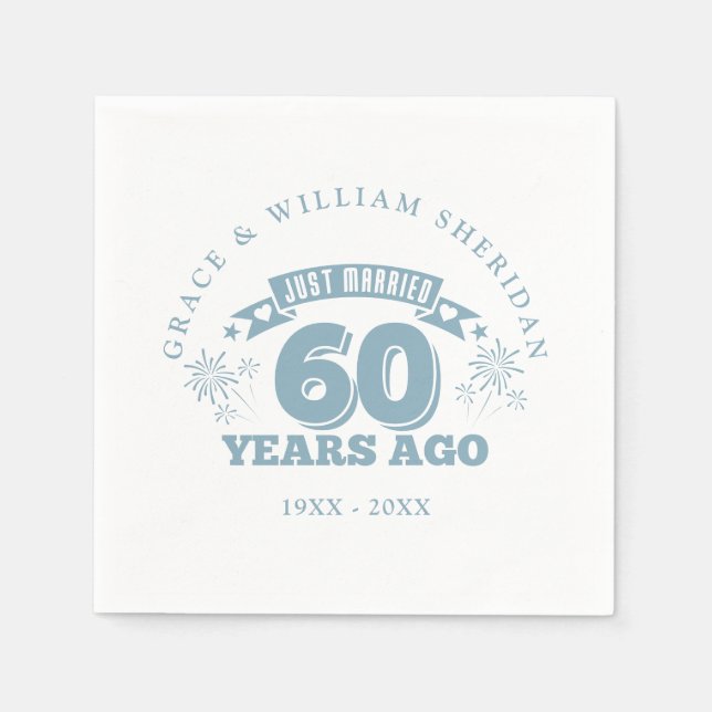 Just Married 60th Wedding Anniversary Napkins (Front)