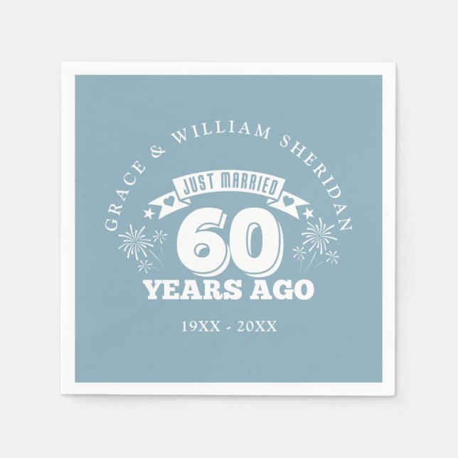 Just Married 60th Wedding Anniversary Napkins (Front)