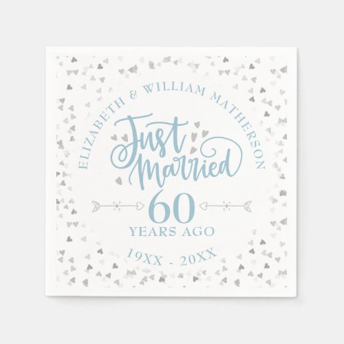 Just Married 60th Wedding Anniversary Napkins