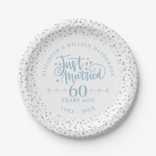 Just Married 60th Wedding Anniversary Paper Plates