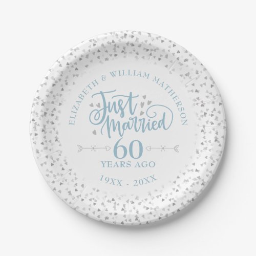 Just Married 60th Wedding Anniversary Paper Plates