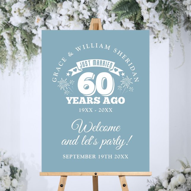 Just Married 60th Wedding Anniversary Welcome Foam Board (Just Married 60th Wedding Anniversary Welcome Foam Board)