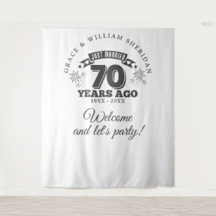 Just Married 70th Anniversary Photo Backdrop
