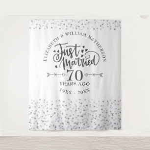Just Married 70th Wedding Anniversary Backdrop