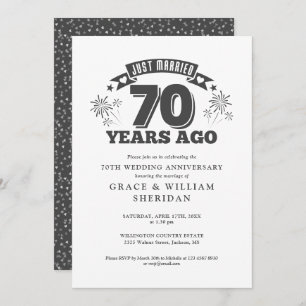 Just Married 70th Wedding Anniversary Invitation