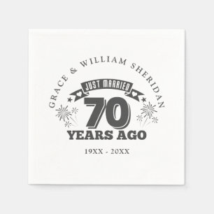 Just Married 70th Wedding Anniversary Napkins