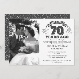 Just Married 70th Wedding Anniversary Photo Invitation