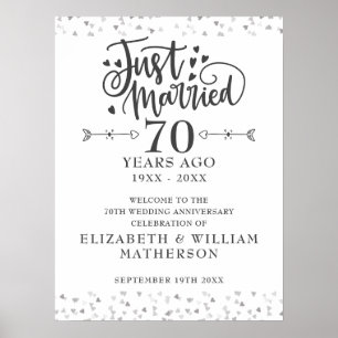 Just Married 70th Wedding Anniversary Welcome Sign