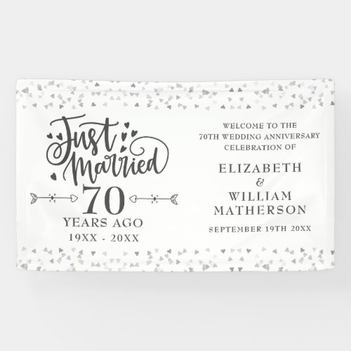 Just Married 70th Wedding Anniversary Welcome Sign