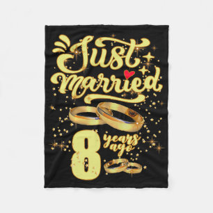 Just Married 8 Years Ago 8th Wedding Anniversary Fleece Blanket
