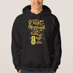 Just Married 8 Years Ago 8th Wedding Anniversary Hoodie