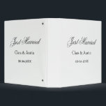 Just Married add couple name date year wedding sim 3 Ring Binder<br><div class="desc">design</div>
