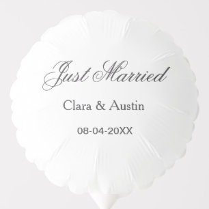 Just Married add couple name date year wedding sim Balloon